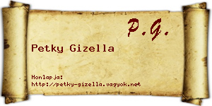 Petky Gizella névjegykártya